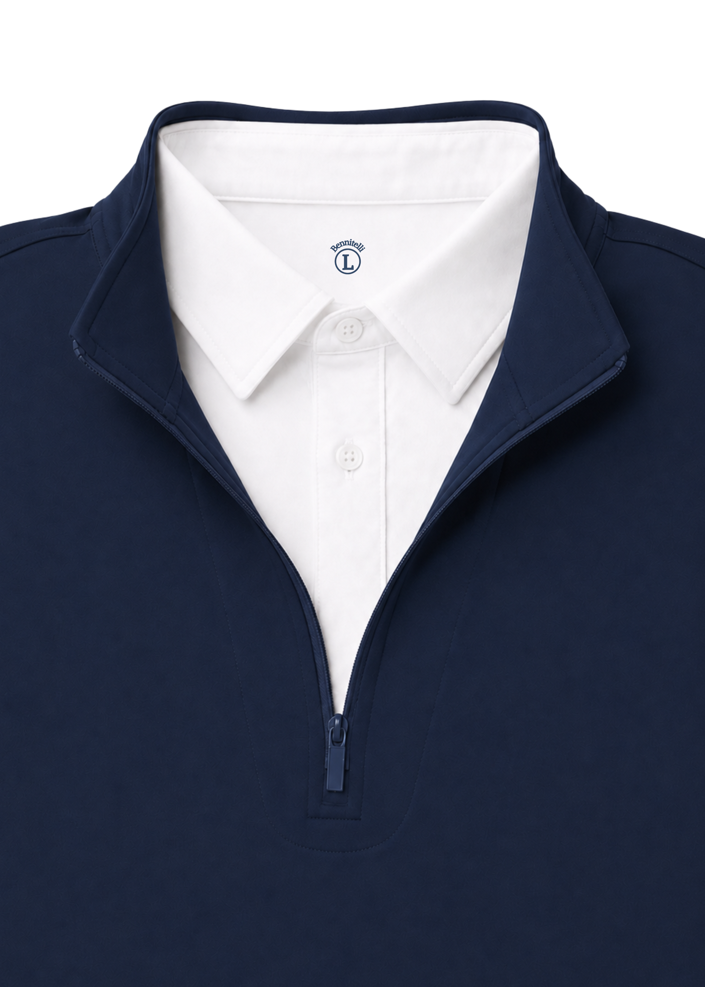 Quarter Zip w/ Built in Polo Collar | Navy Blue