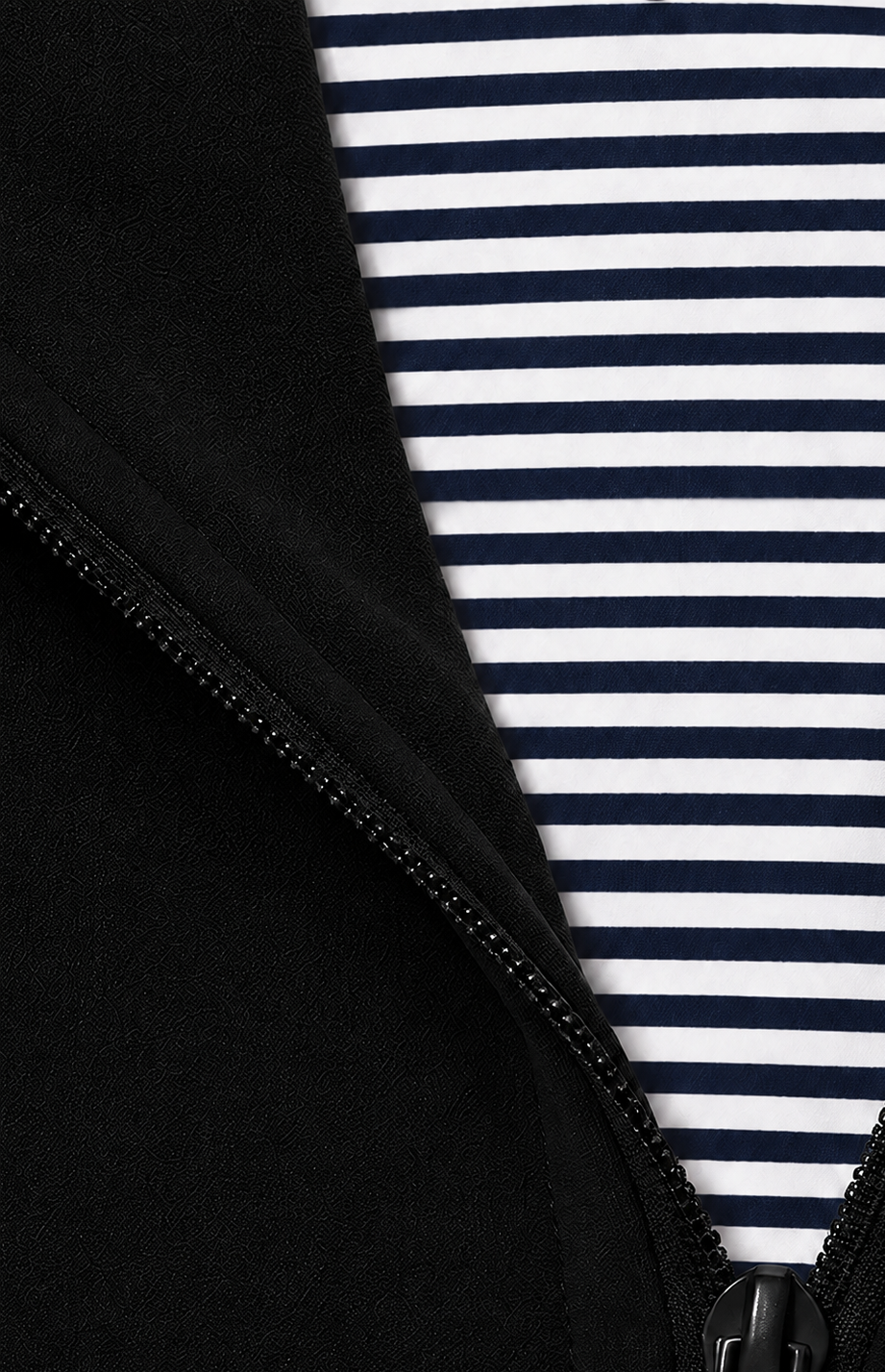 Quarter Zip w/ Built in Polo | Moody Blue Striped