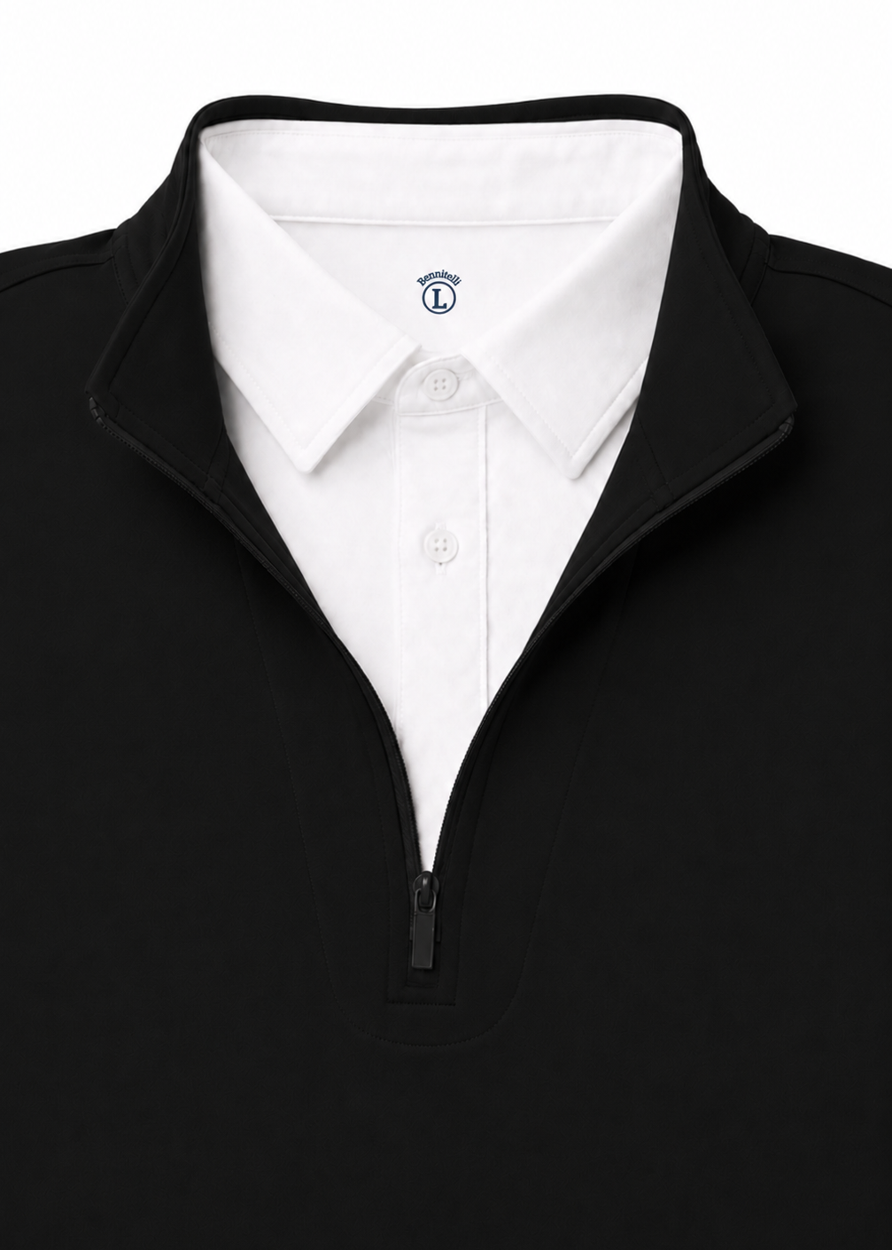 Quarter Zip w/ Built in Polo Collar | Black