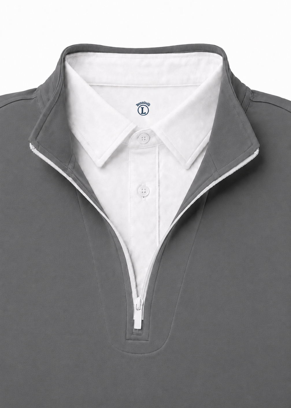 Quarter Zip w/ Built in Polo Collar | Gray
