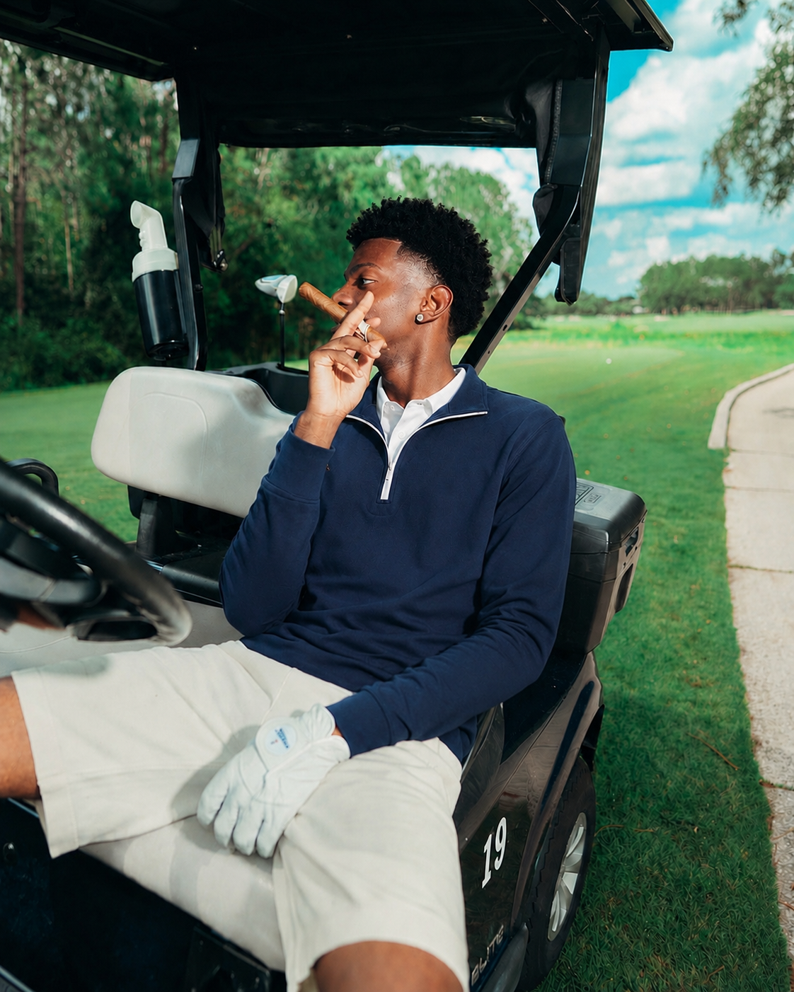 Quarter Zip w/ Built in Polo Collar | Navy Blue
