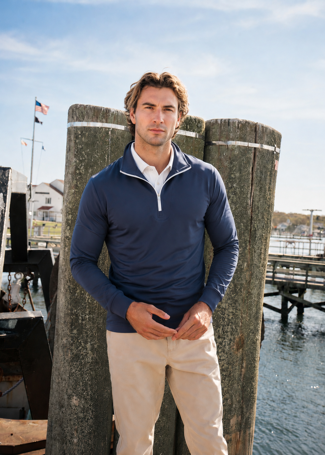 Quarter Zip w/ Built in Polo Collar | Navy Blue (Preorder)