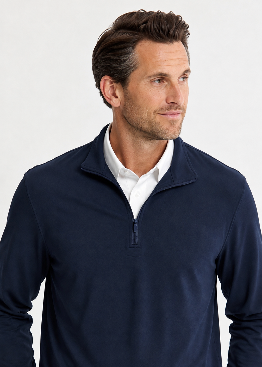 Quarter Zip w/ Built in Polo Collar | Navy
