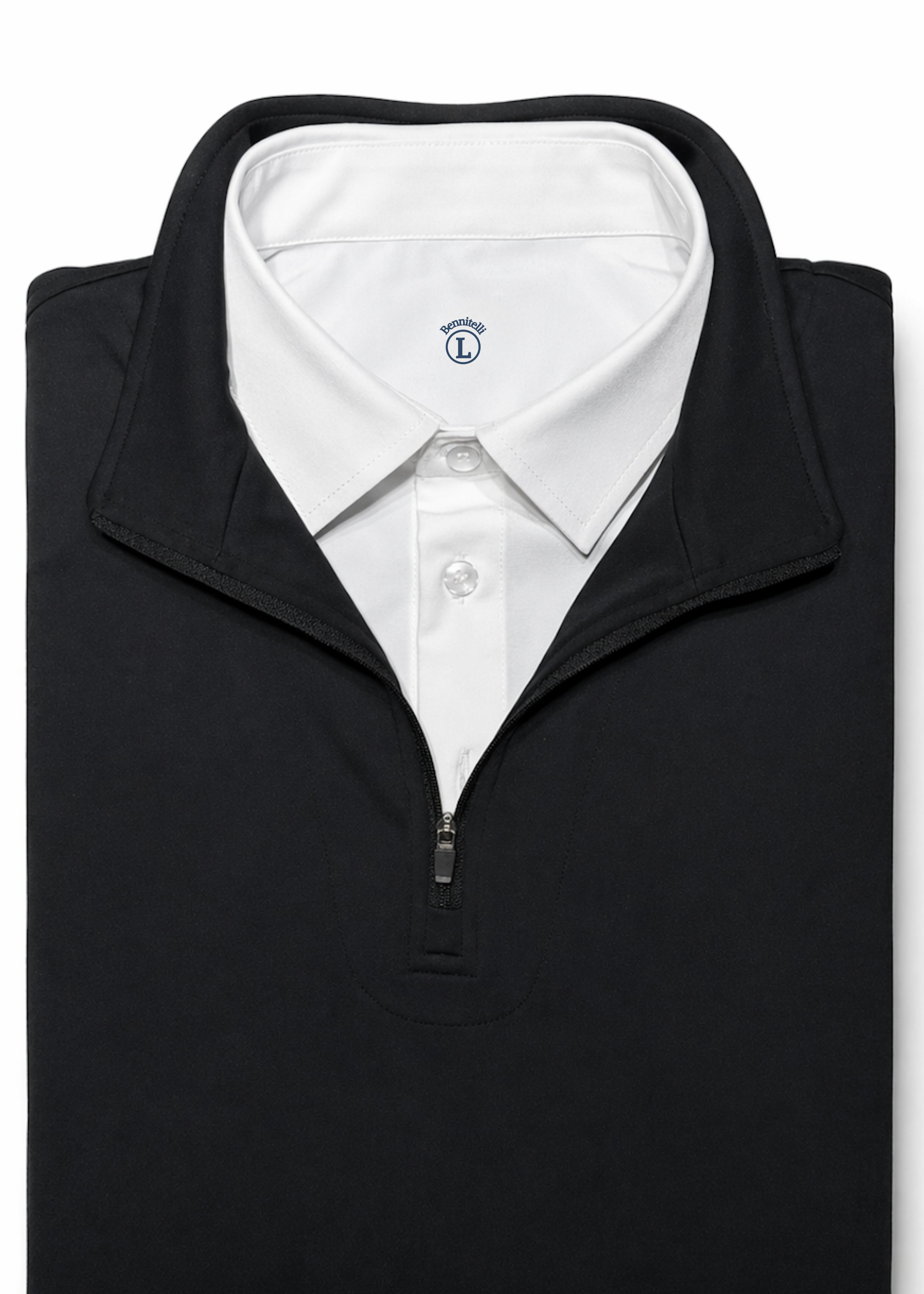 Quarter Zip w/ Built in Polo Collar | Black (Preorder)