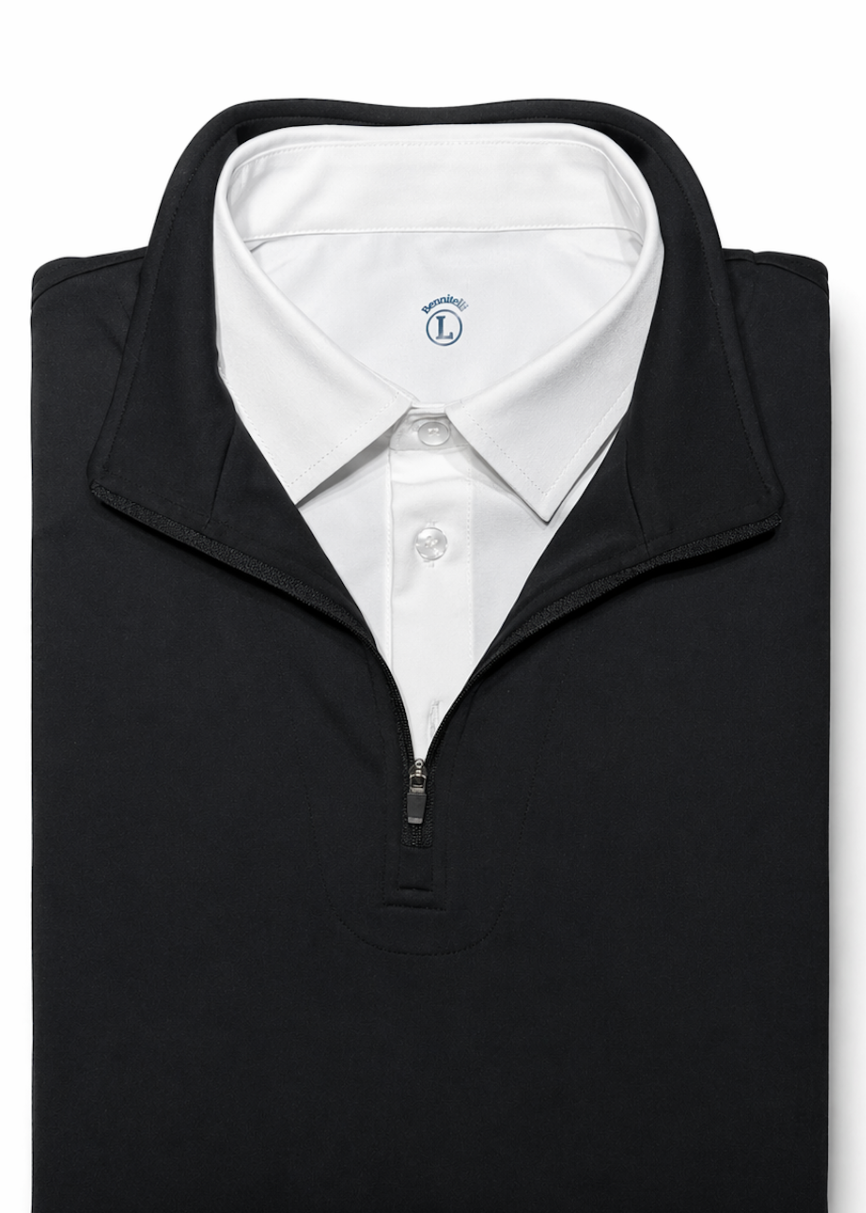 Quarter Zip w/ Built in Polo Collar | Black