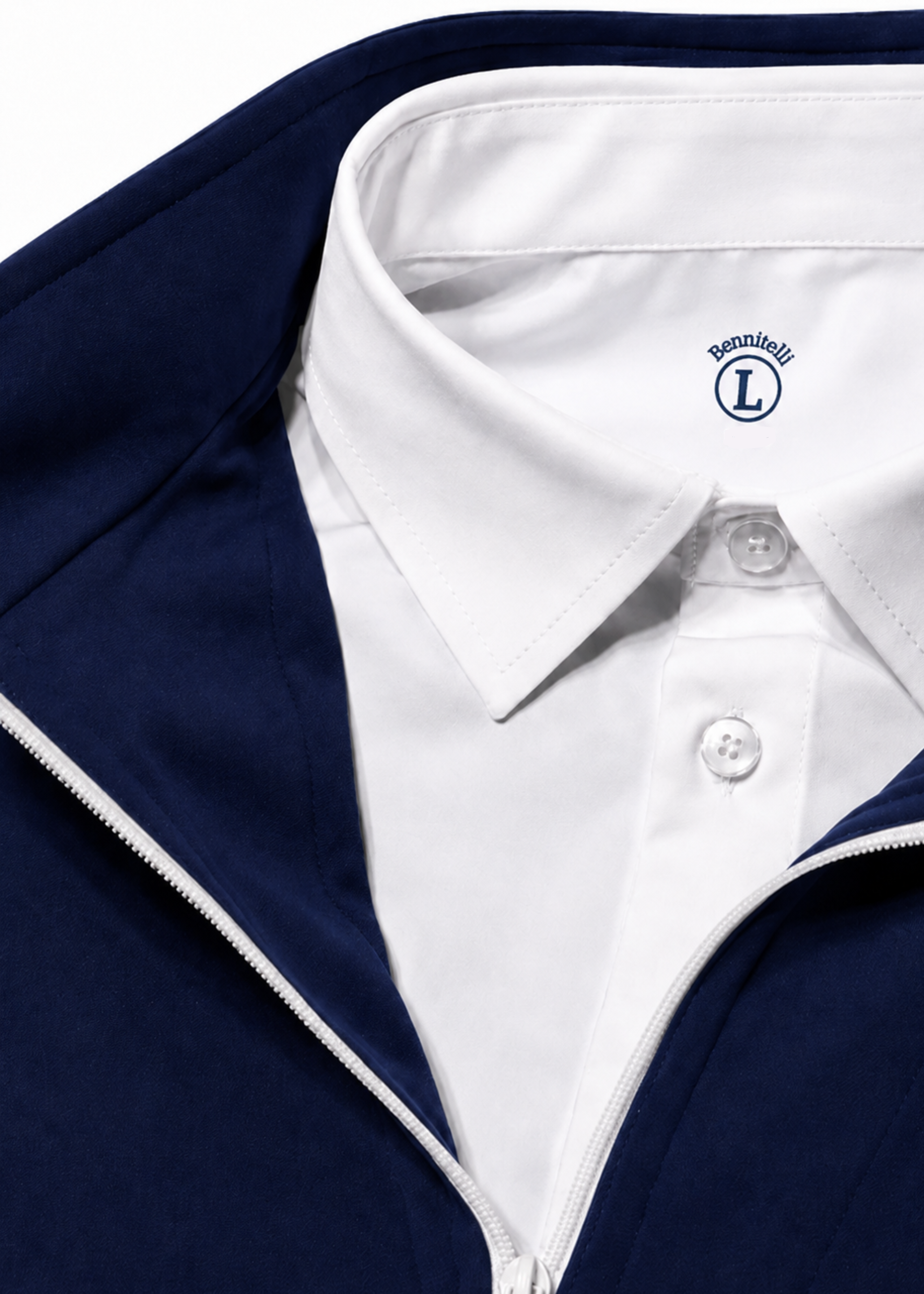 Quarter Zip w/ Built in Polo Collar | Navy Blue