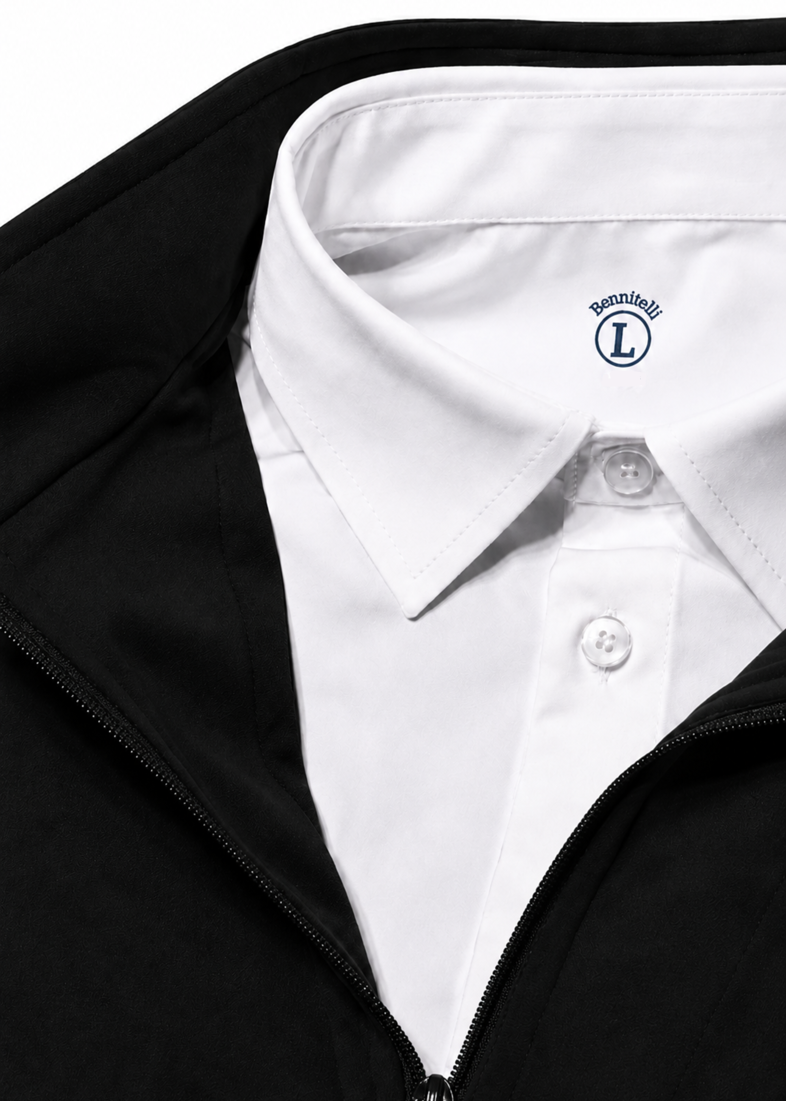 Quarter Zip w/ Built in Polo Collar | Black