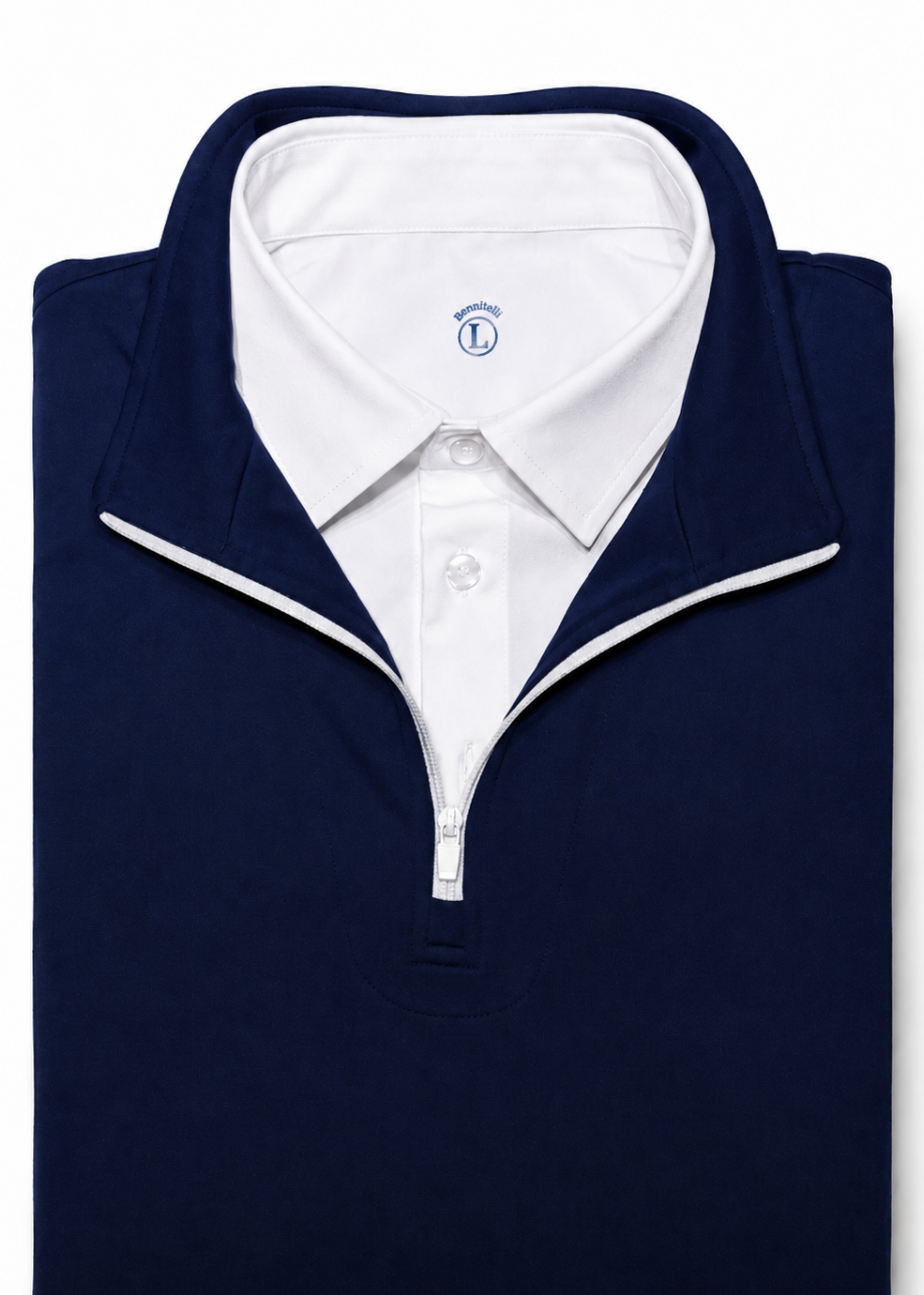 Quarter Zip w/ Built in Polo Collar | Navy Blue
